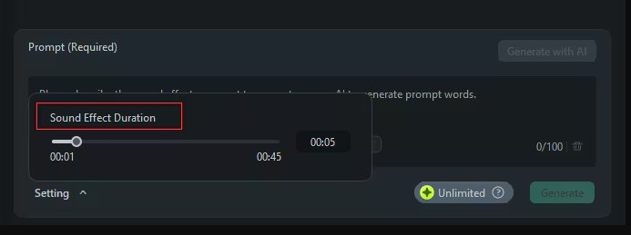définir la durée de l’effet sonore