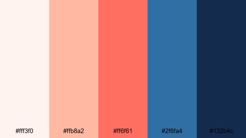 oceanfront sunset soiree mediterranean color palette with hex codes