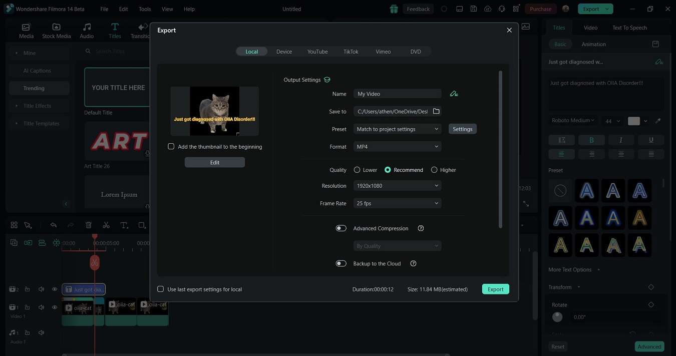 exporting the oiia cat