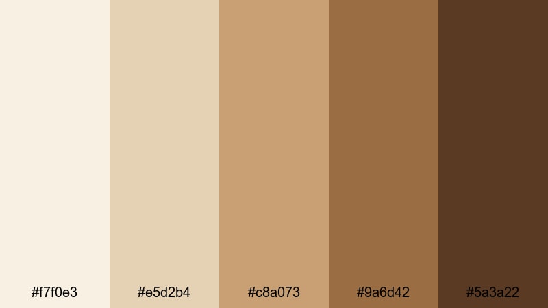 old book pages cream brown color palette with hex codes