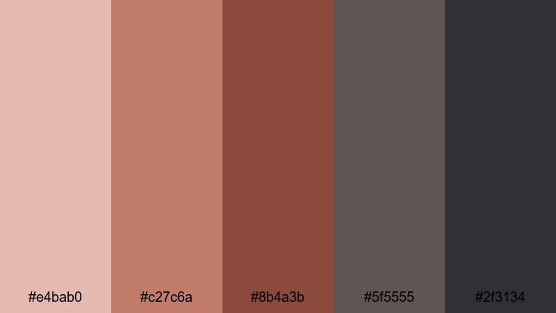 old brick alley gray red color palette with hex codes