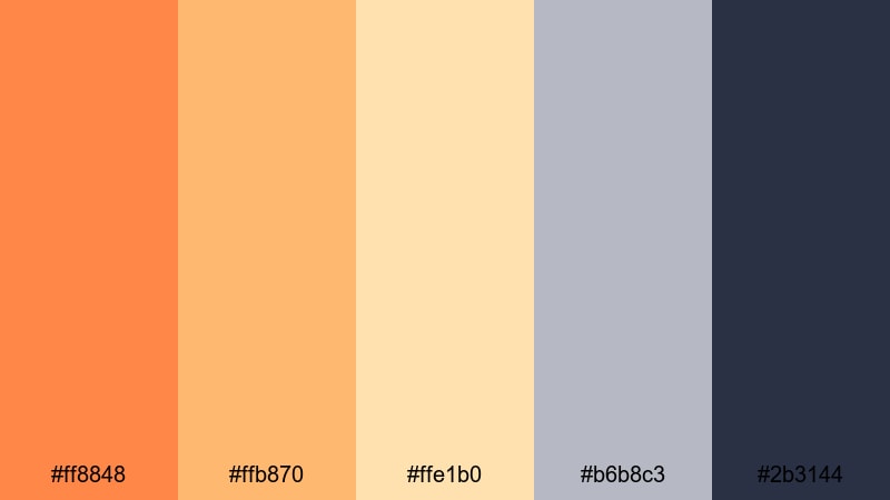 old cinema marquee sunset orange color palette with hex codes
