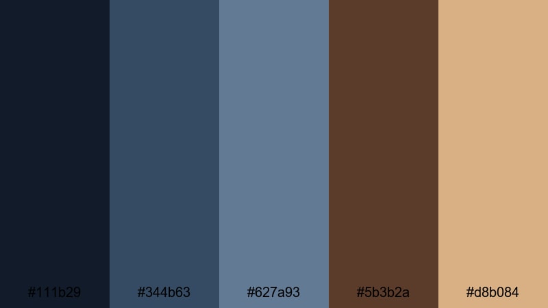 old cinema seats blue dark brown color palette with hex codes