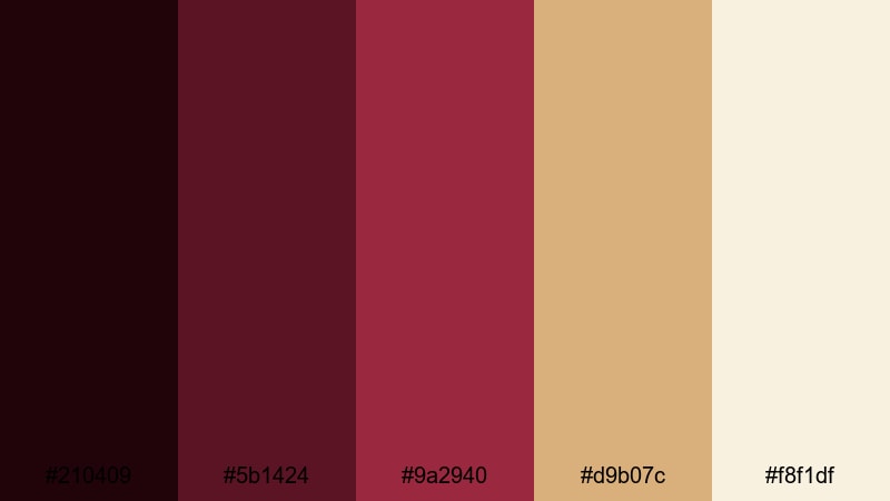 old cinema velvet dark red color palette with hex codes