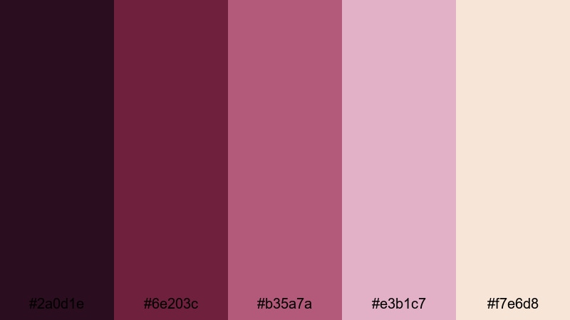 old cinema velvet purple maroon color palette with hex codes