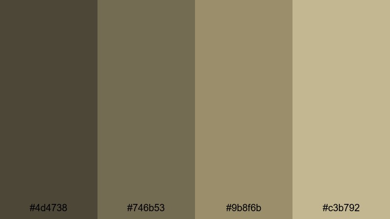 old film archive drab color palette with hex codes