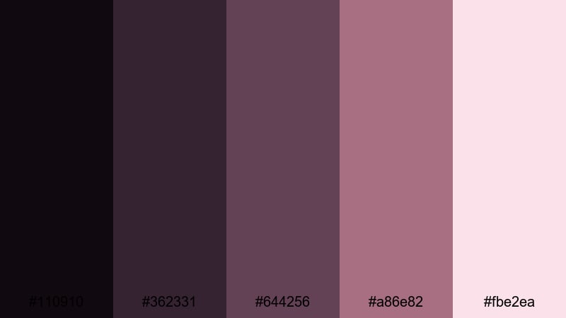 old film romance black rose color palette with hex codes