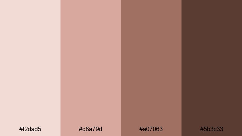 old film rosefade brown pink color palette with hex codes