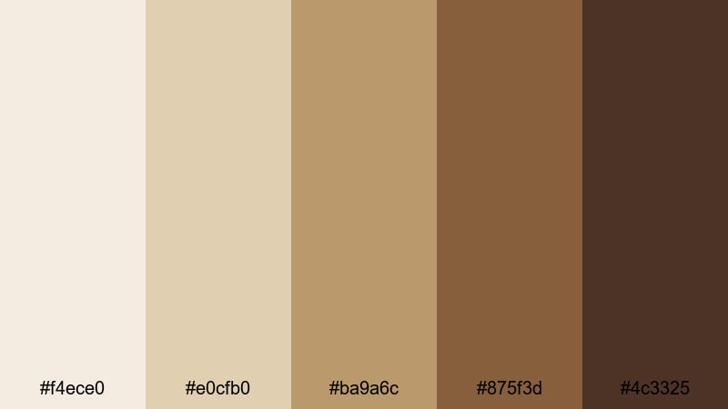 old film sepia fade beige brown color palette with hex codes