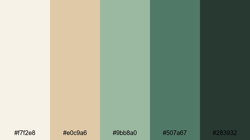 old film tea house jade jade color palette with hex codes