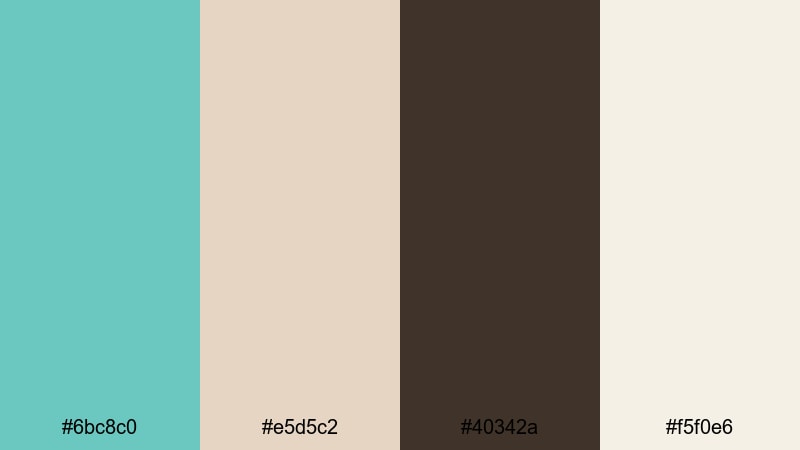 old hollywood lagoon tiffany blue color palette with hex codes