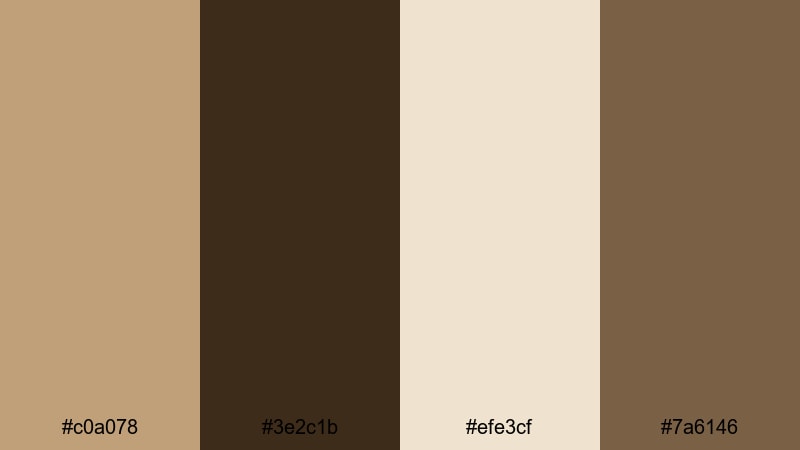 old library grain tan brown color palette with hex codes