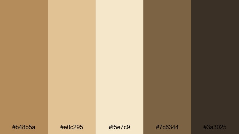 old library pages dark tan color palette with hex codes