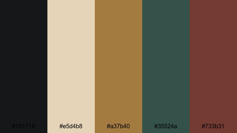 old money library great gatsby color palette with hex codes