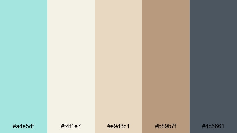 old polaroid mint mint blue color palette with hex codes