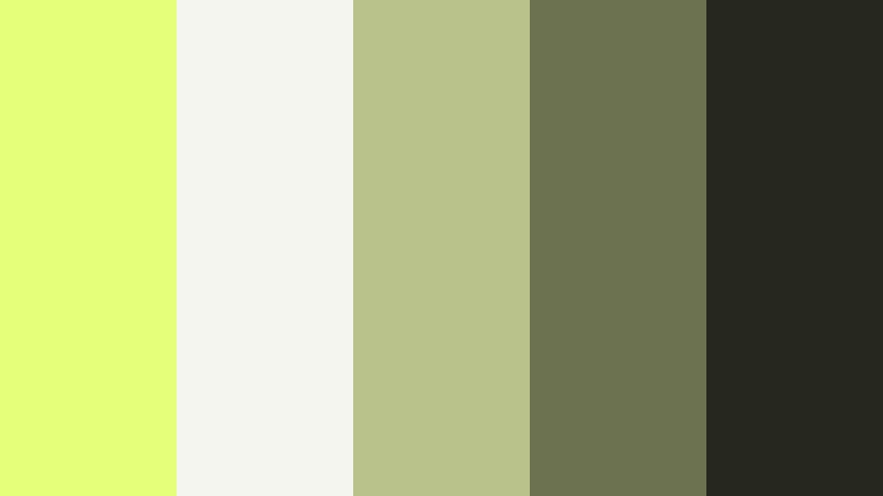 olive grove editorial pale chartreuse color palette with hex codes