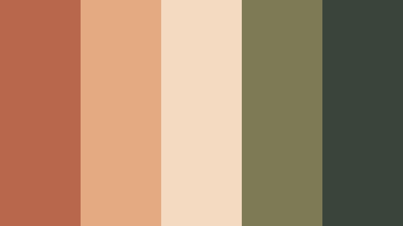 olive grove ember muted terracotta color palette with hex codes