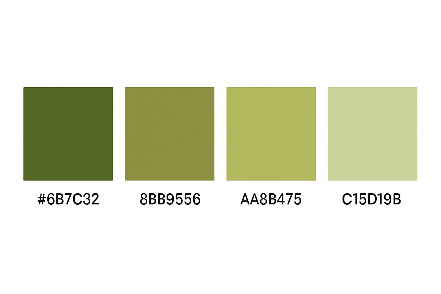 olive grove green color palette with hex codes