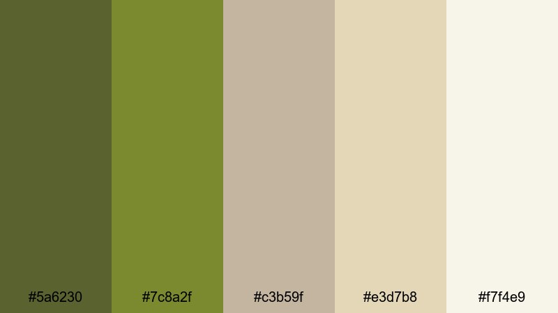olive grove market dark olive green color palette with hex codes
