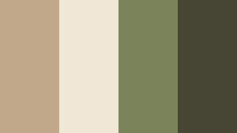 olive grove retreat cocoa beige color palette with hex codes