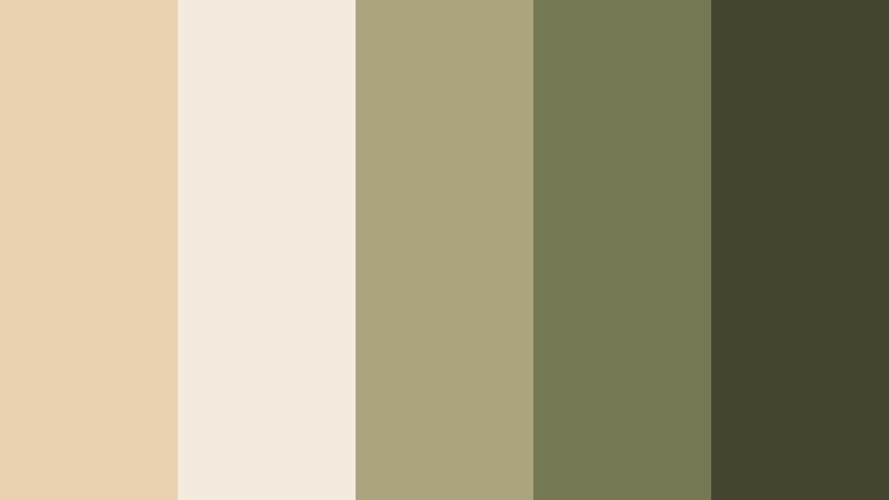 olive grove retreat pale almond color palette with hex codes