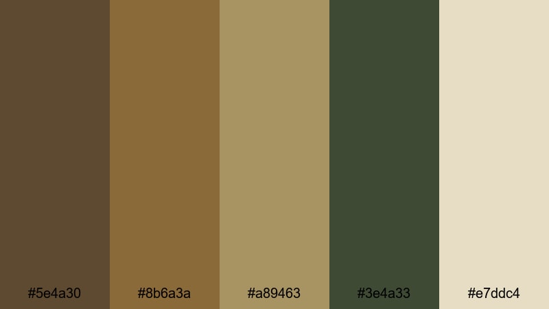 olive grove soil umber color palette with hex codes