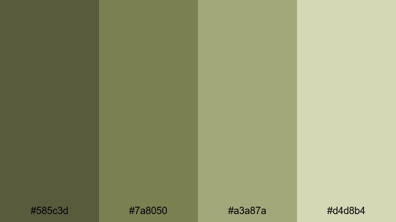 olive grove whispers earth color palette with hex codes