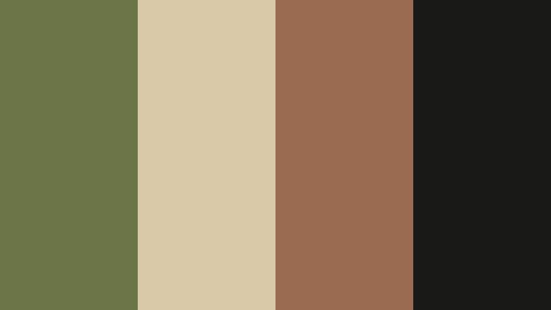 olive noir frames soft olive drab color palette with hex codes