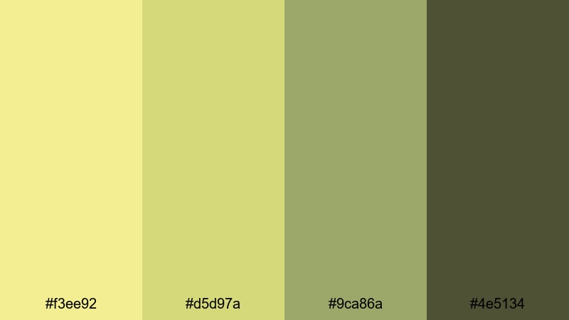 olive orchard light citrine color palette with hex codes