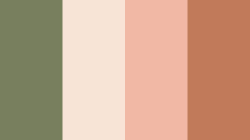 olive terrace sunset dusty olive color palette with hex codes