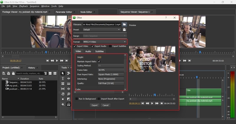 export your video