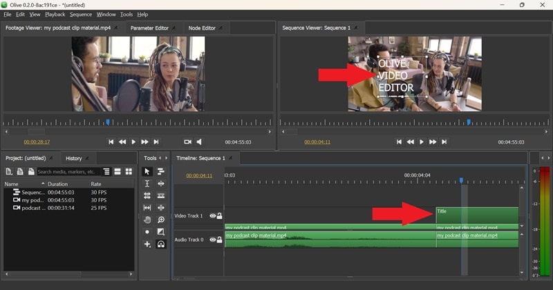 add title text to video timeline