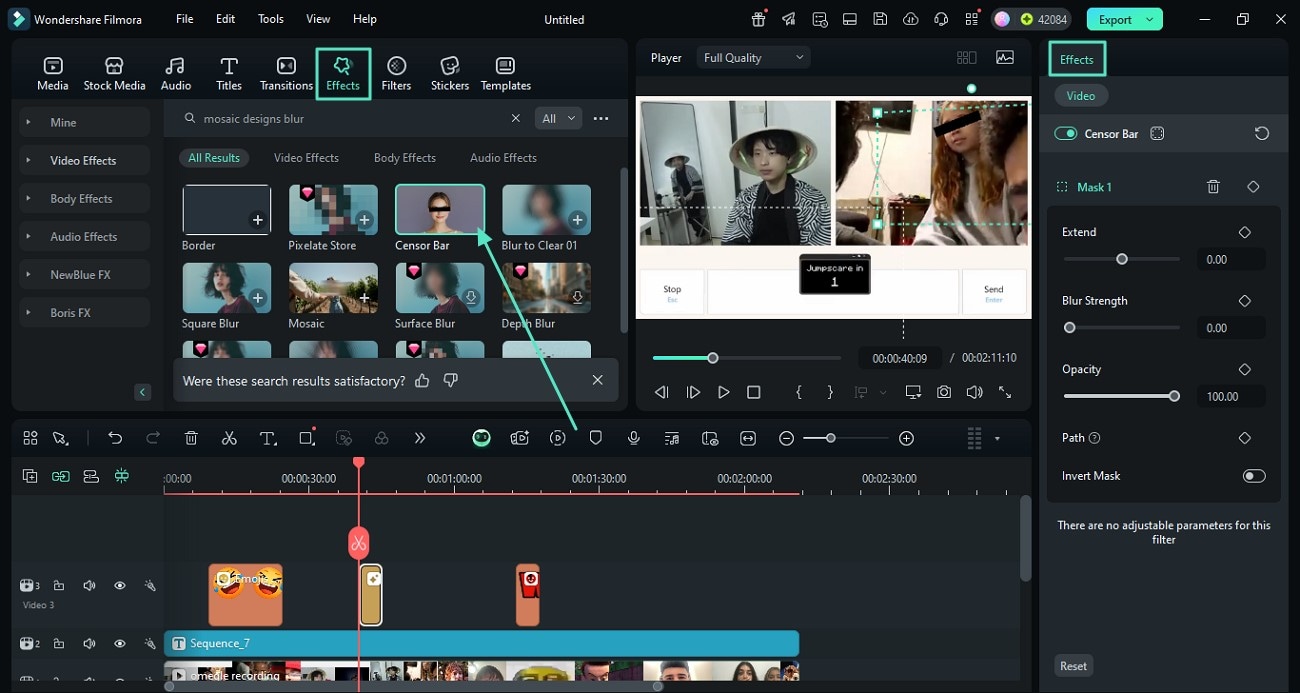 inserts effects for video chat
