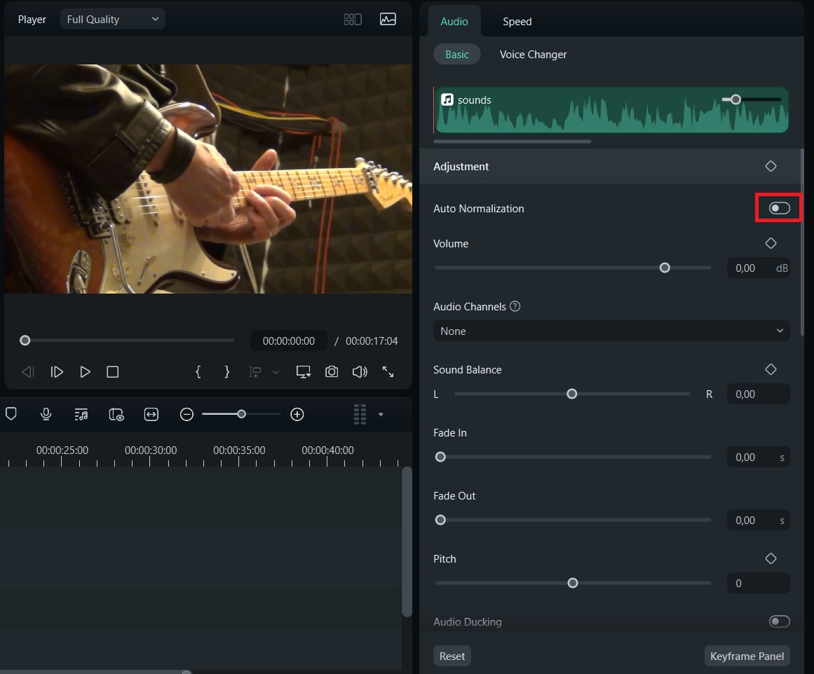 enable the auto normalization feature