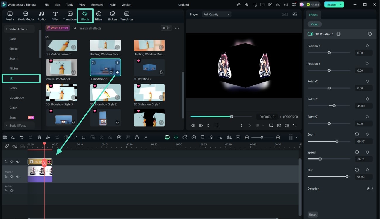 use 3d effects on logo animation
