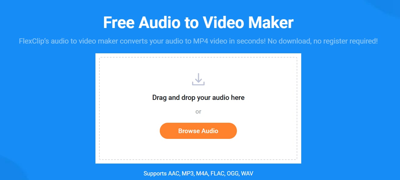 flexclip audio to video converter