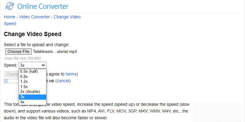 online converter change video speed