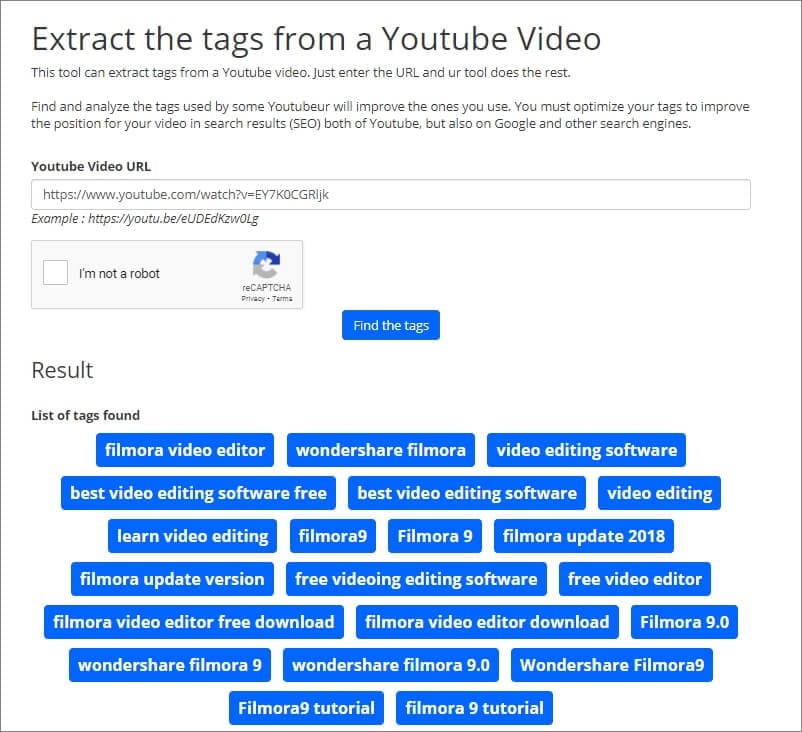  Kostenlose Online-Tools YouTube Tag Extractor