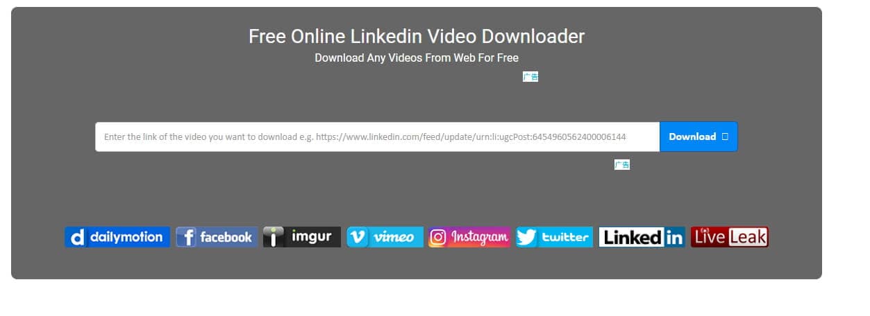 LinkedIn Video online downloader  
