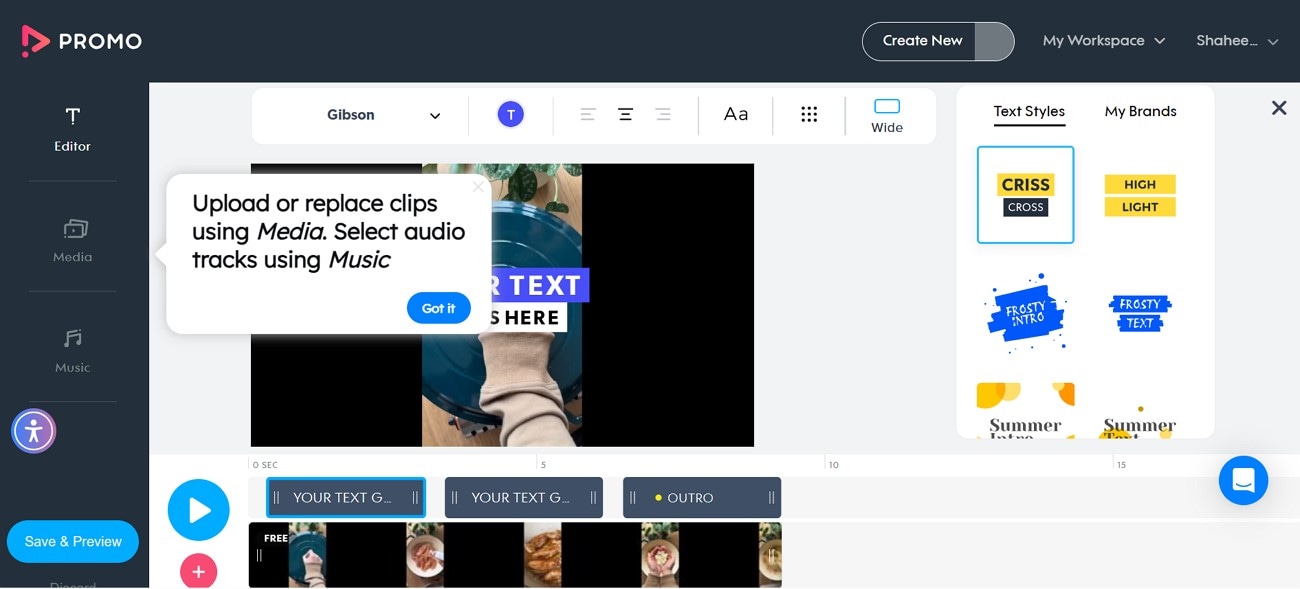 utilize promo to generate videos