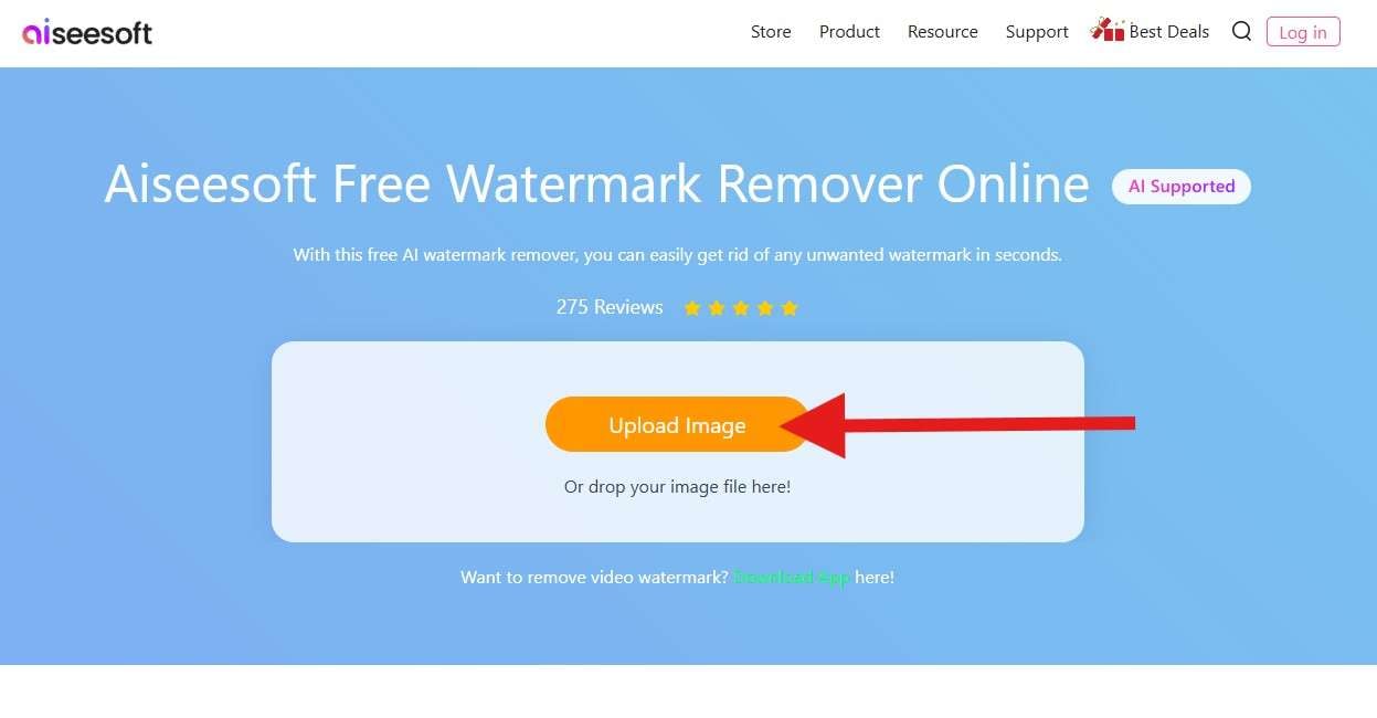 upload a watermark image to aiseesoft