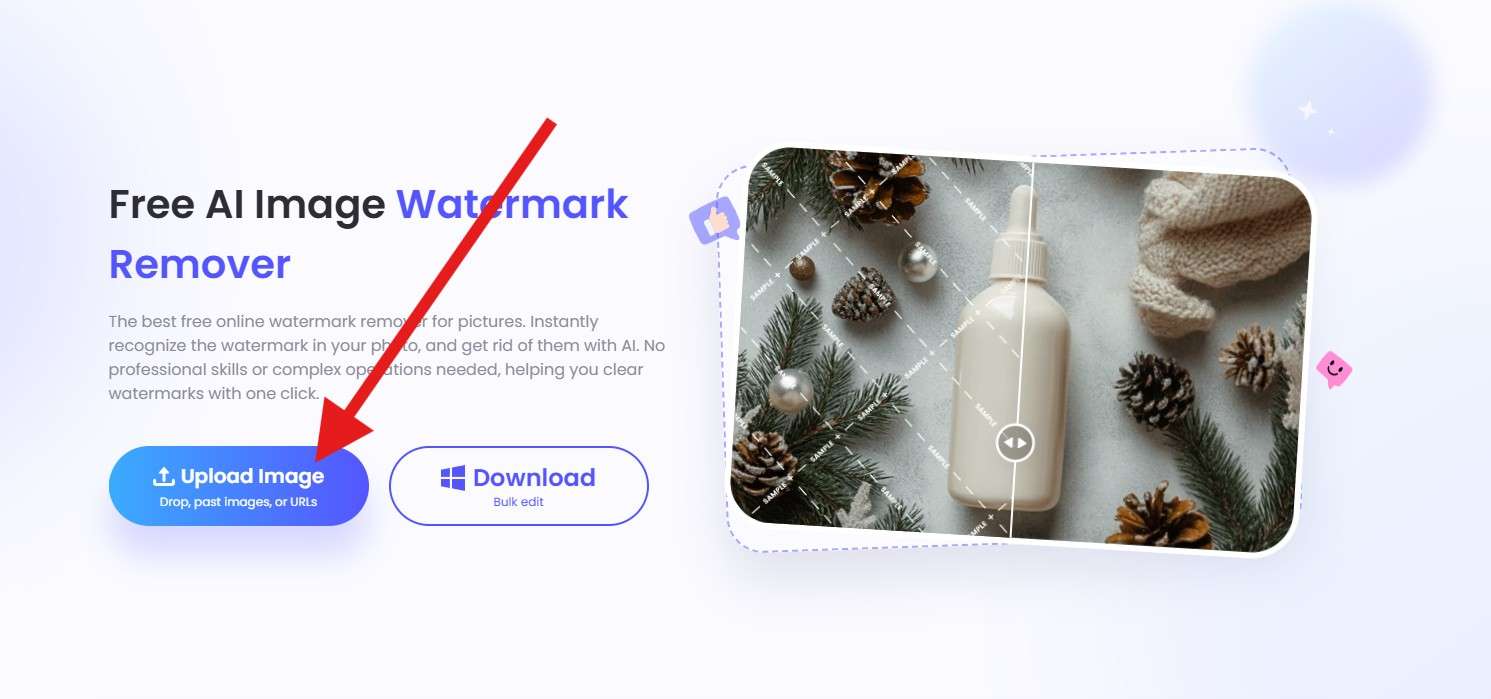 upload image to picwish watermark remover