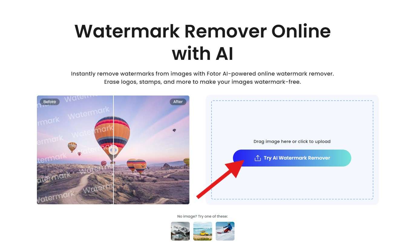 use the fotor ai watermark remover free