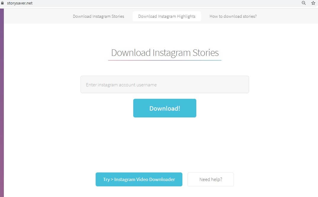 abrir el descargador de historias destacadas de instagram