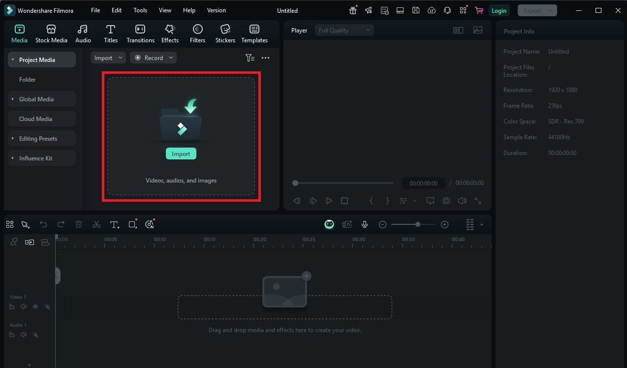 import images to filmora