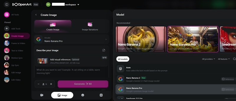 openart ai image generation and editing
