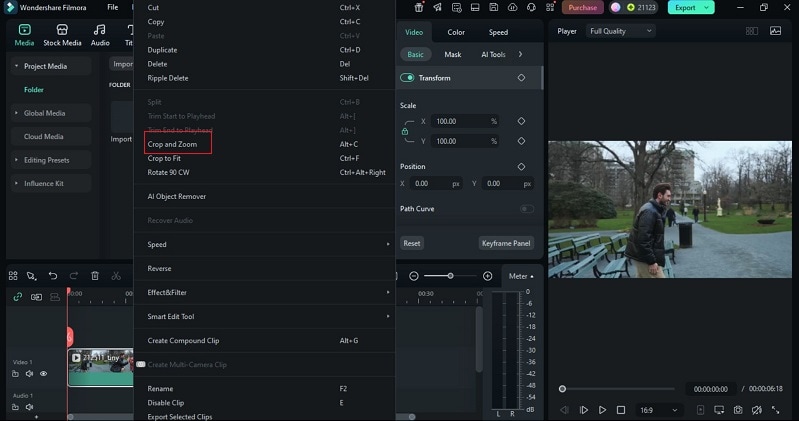 open the crop feature