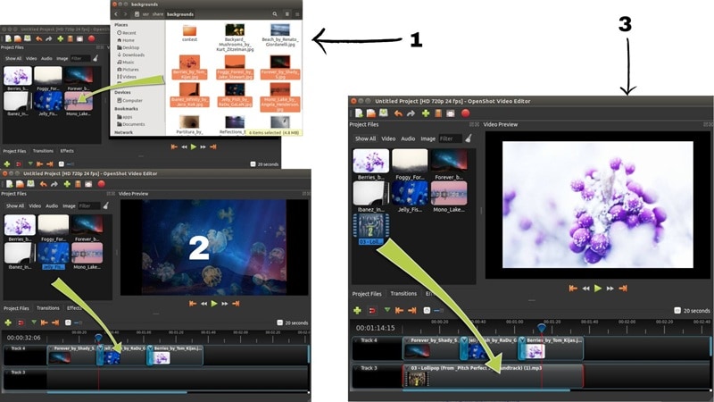 uploading files to openshot timeline