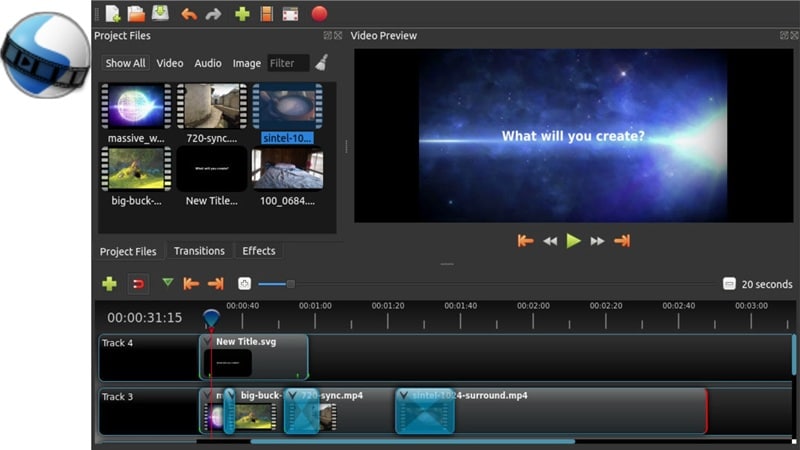 openshot video editor main interface