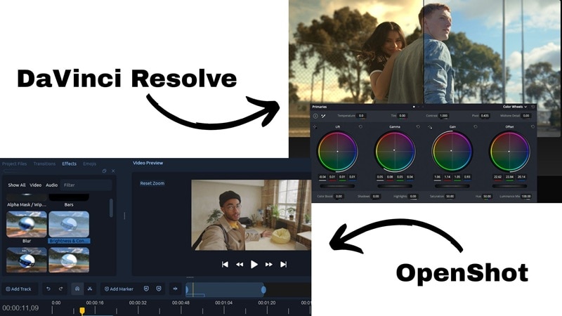openshot vs davinci color grading comparison